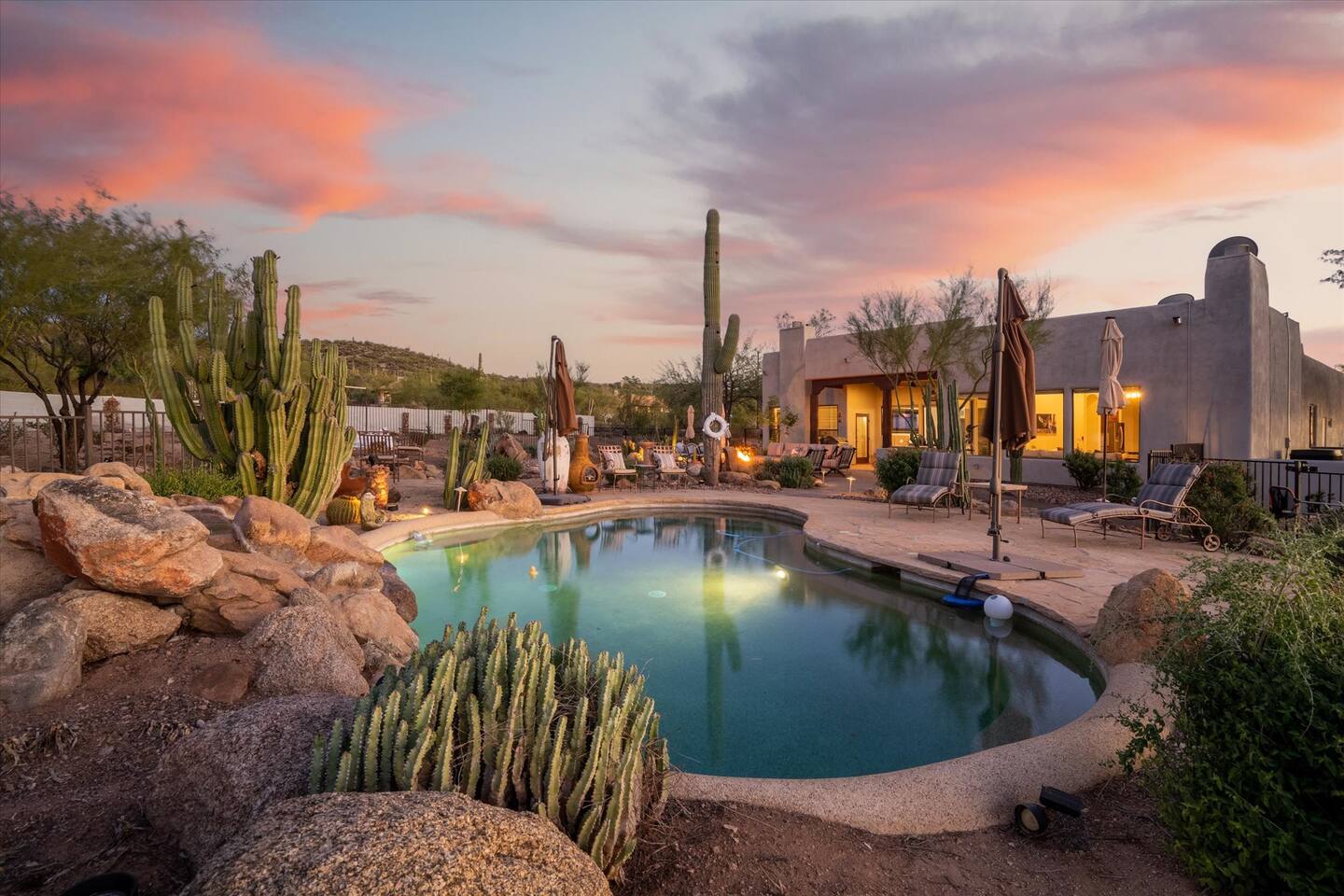 Stunning desert sunrise at Scottsdale vacation rental